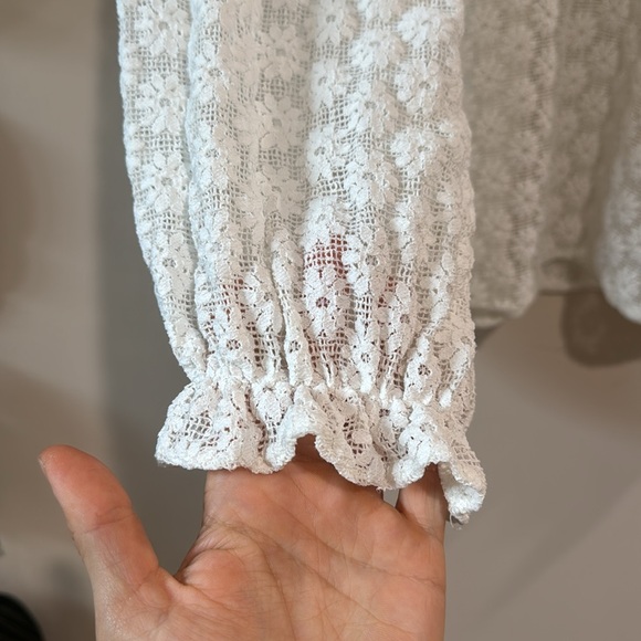 ANNA KAY White Floral Lace Long Sleeve Blouse Size Small Daisy‎ - Picture 3 of 8